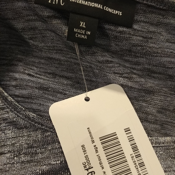 NEW I.N.C. International Concepts Blue/Grey Metallic Top - Picture 6 of 6